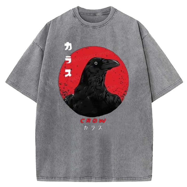 Japanese Vintage Crow Washed Crew Neck T-shirt