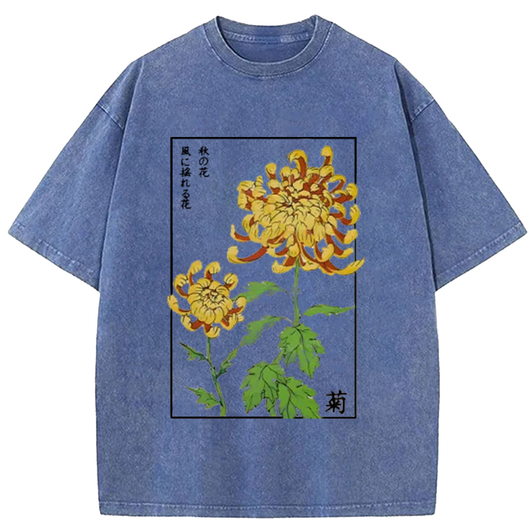 Heartbeat Rhythm Washed Crew Neck T-Shirt