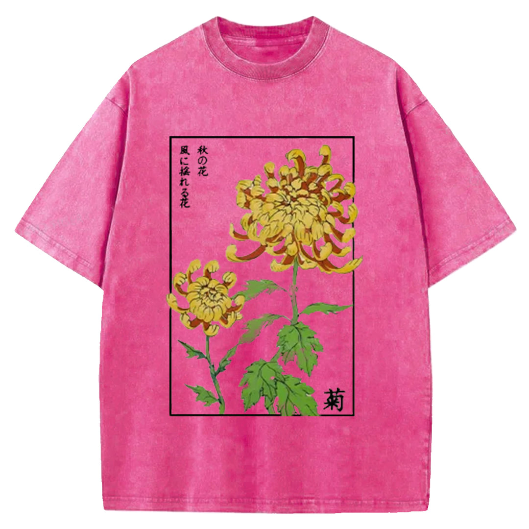 Heartbeat Rhythm Washed Crew Neck T-Shirt