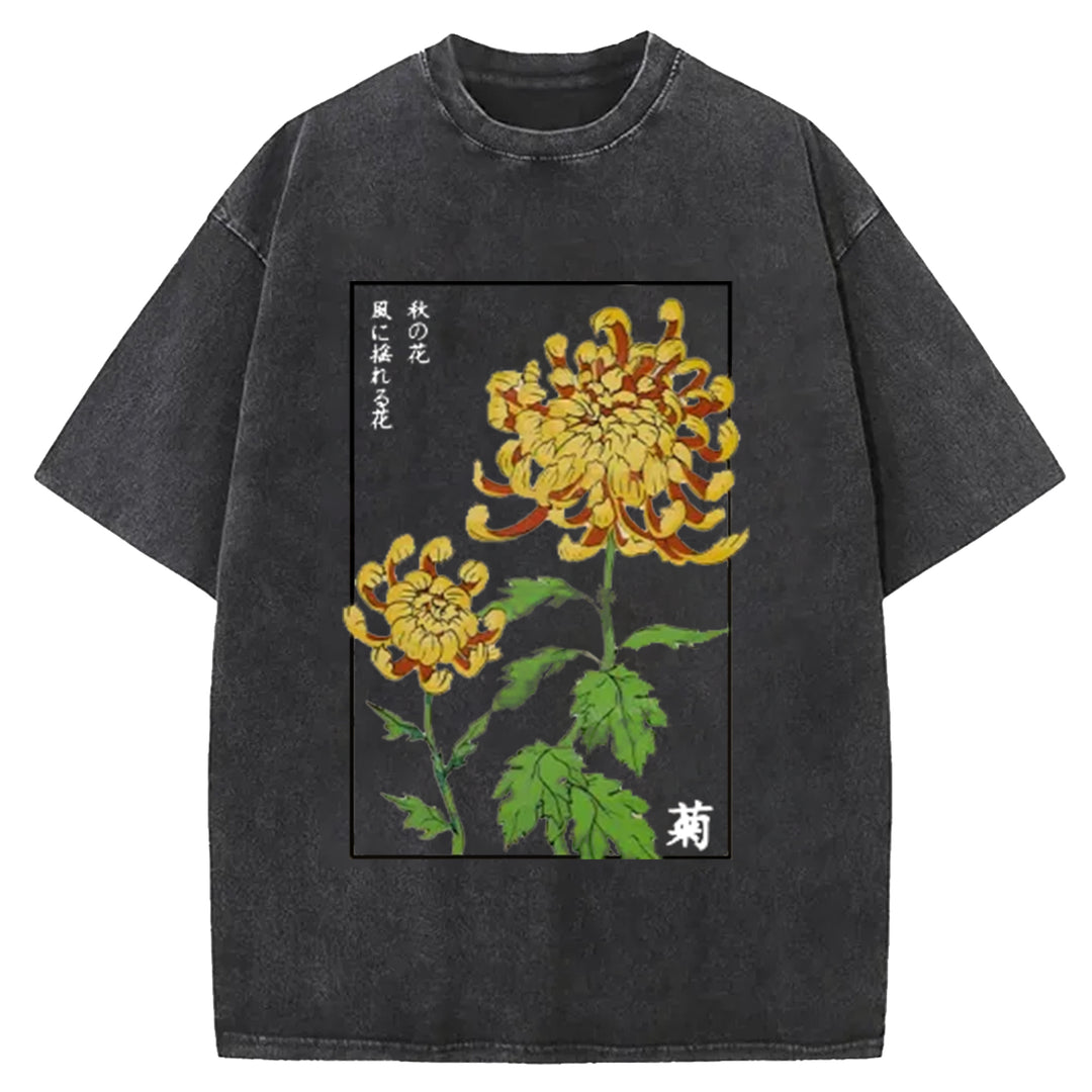 Heartbeat Rhythm Washed Crew Neck T-Shirt