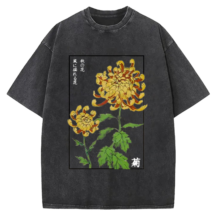 Heartbeat Rhythm Washed Crew Neck T-Shirt