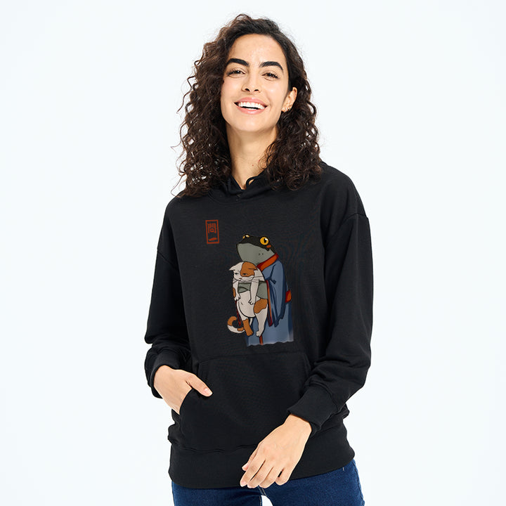 The Frog Holds The Cat Classic Hoodie