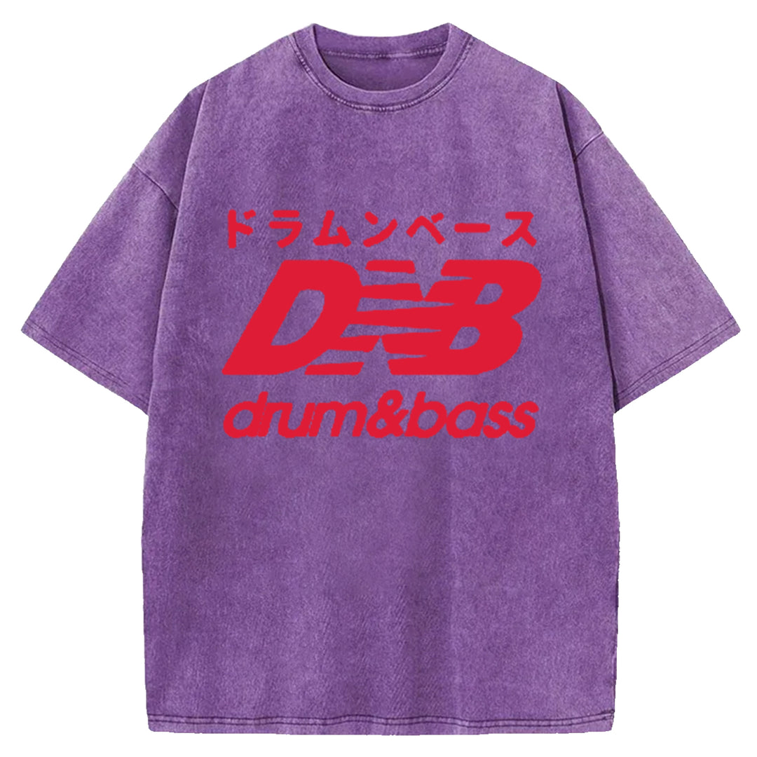 Drum And Bass Japan Washed Crew Neck T-Shirt