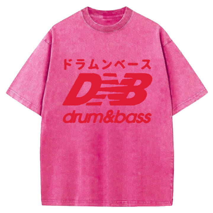 Drum And Bass Japan Washed Crew Neck T-Shirt
