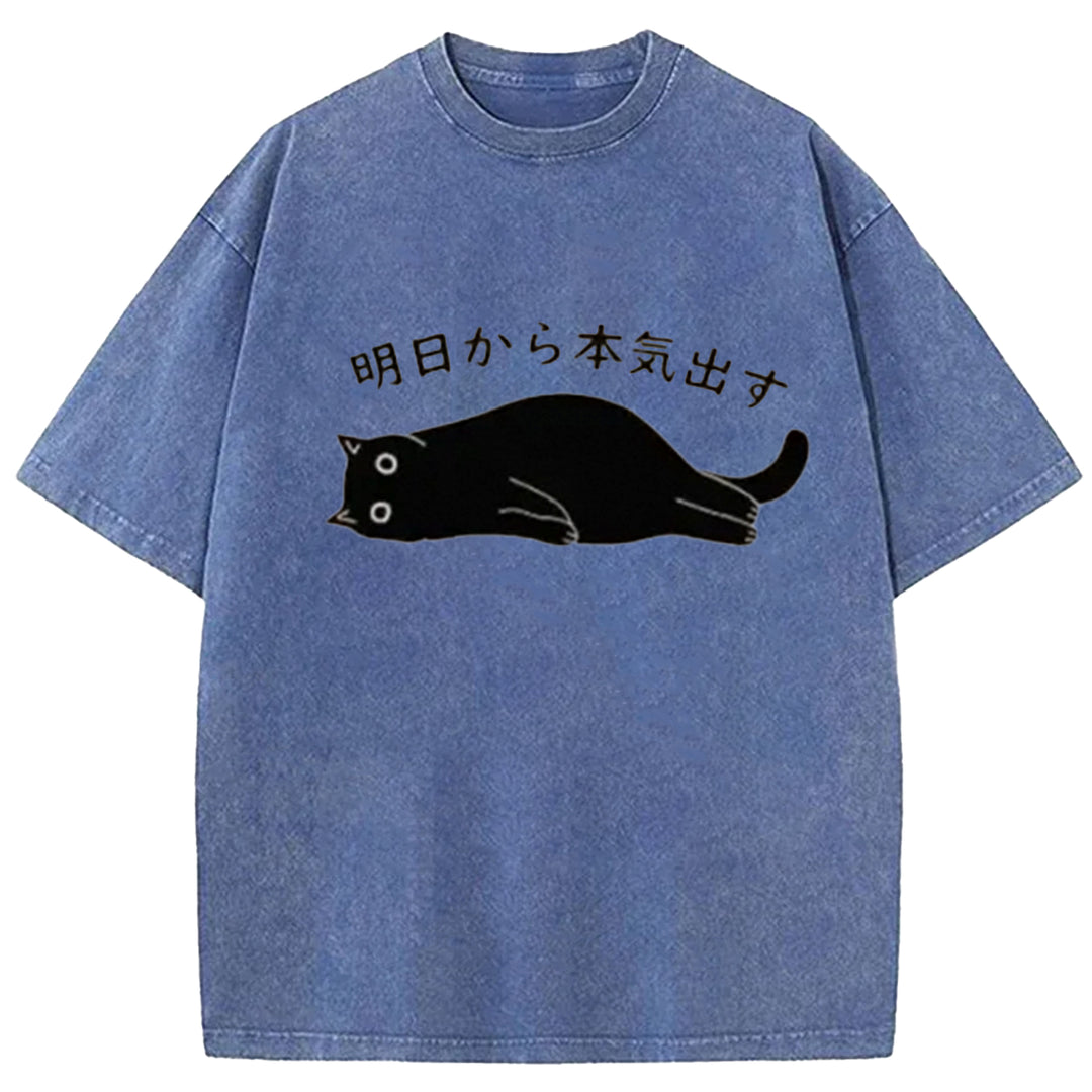 I'm Going To Get Serious Tomorrow Washed Crew Neck T-Shirt