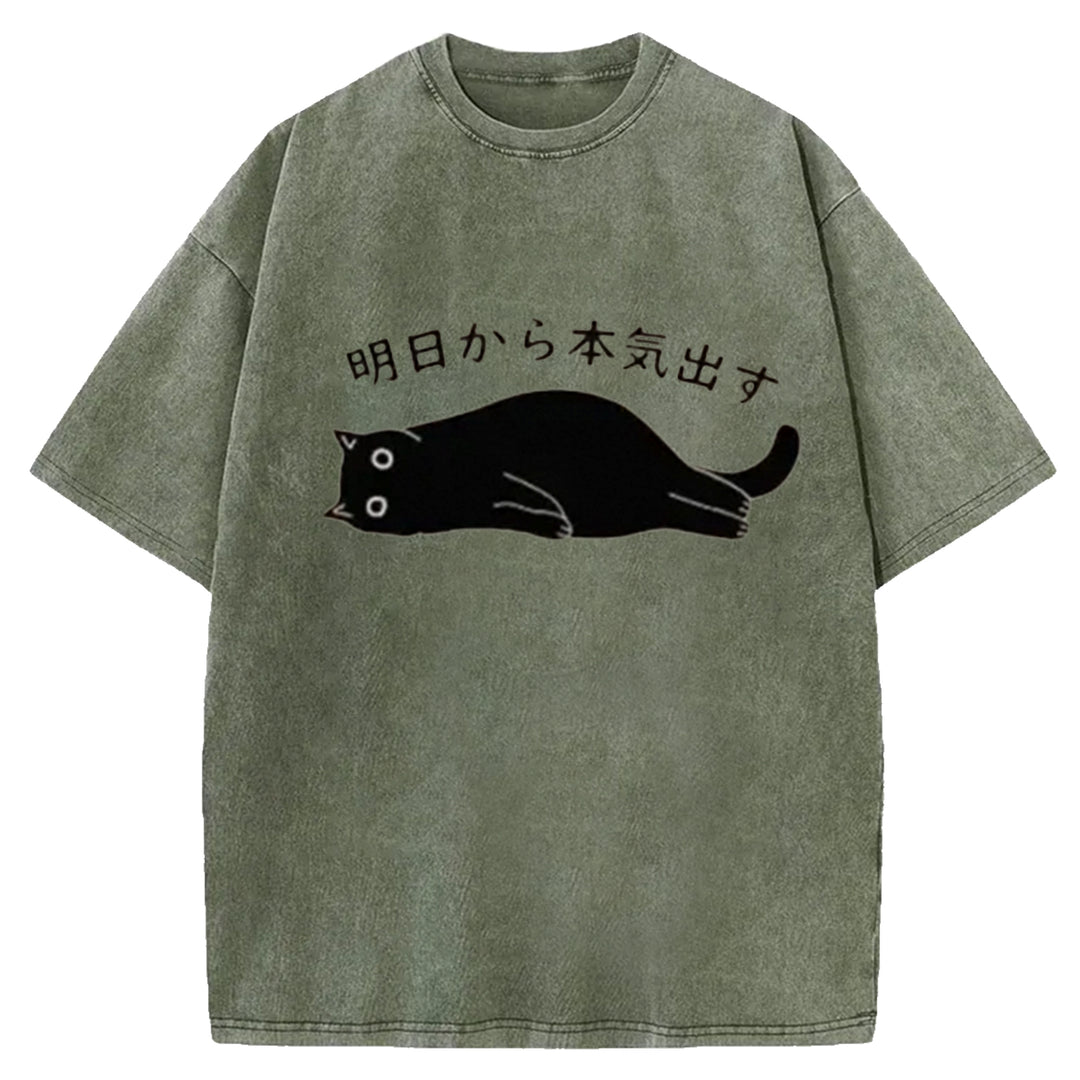 I'm Going To Get Serious Tomorrow Washed Crew Neck T-Shirt