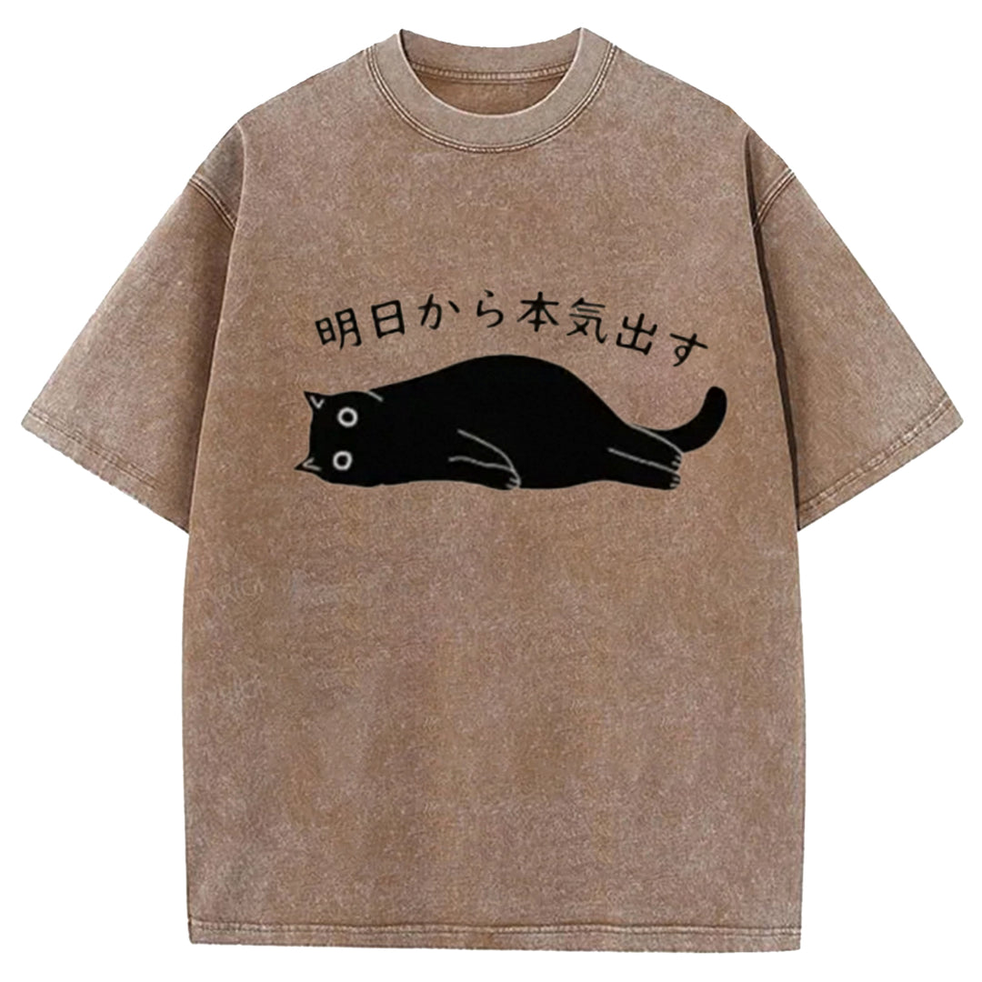 I'm Going To Get Serious Tomorrow Washed Crew Neck T-Shirt