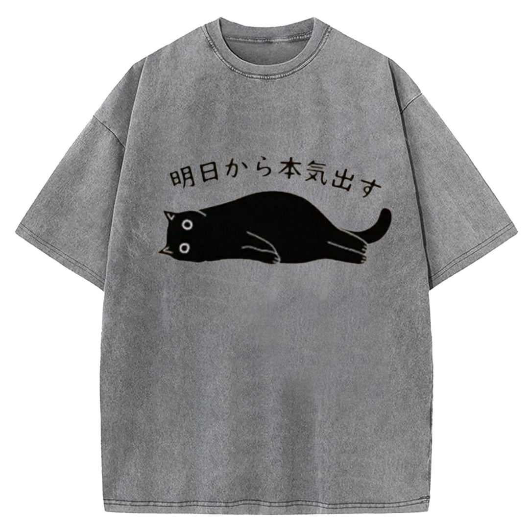 I'm Going To Get Serious Tomorrow Washed Crew Neck T-Shirt