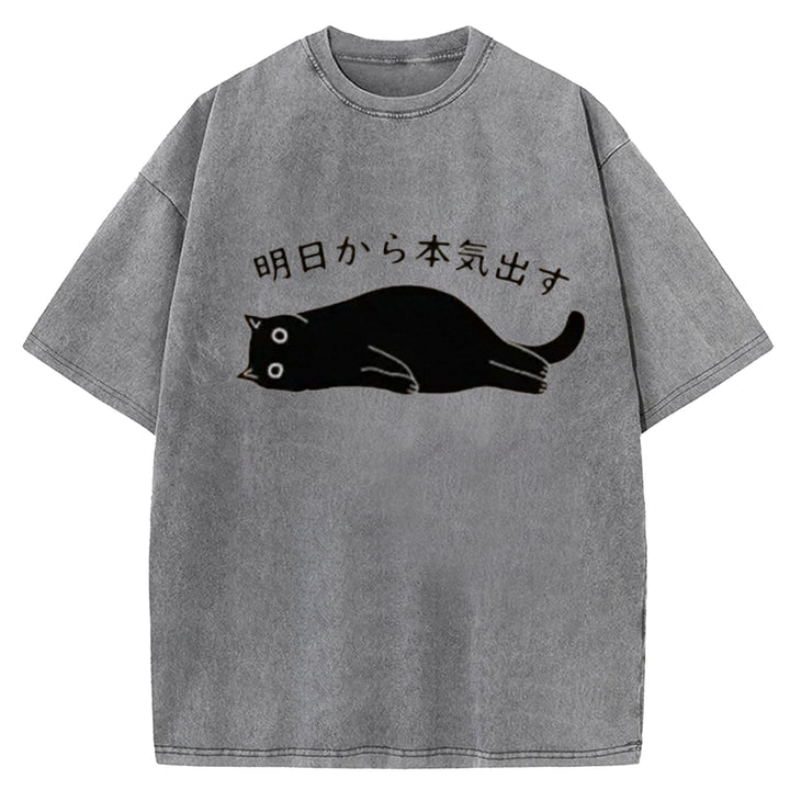 I'm Going To Get Serious Tomorrow Washed Crew Neck T-Shirt