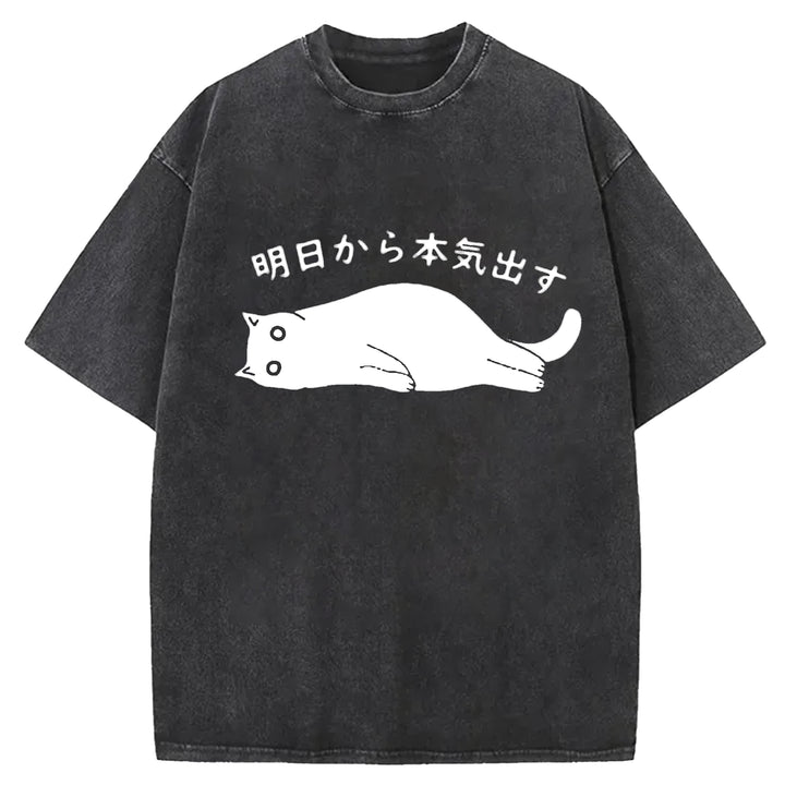 I'm Going To Get Serious Tomorrow Washed Crew Neck T-Shirt