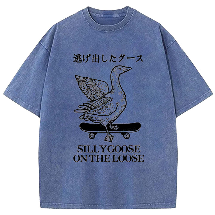 SILLYGOOSE ON THE LOOSE Washed Crew Neck T-shirt