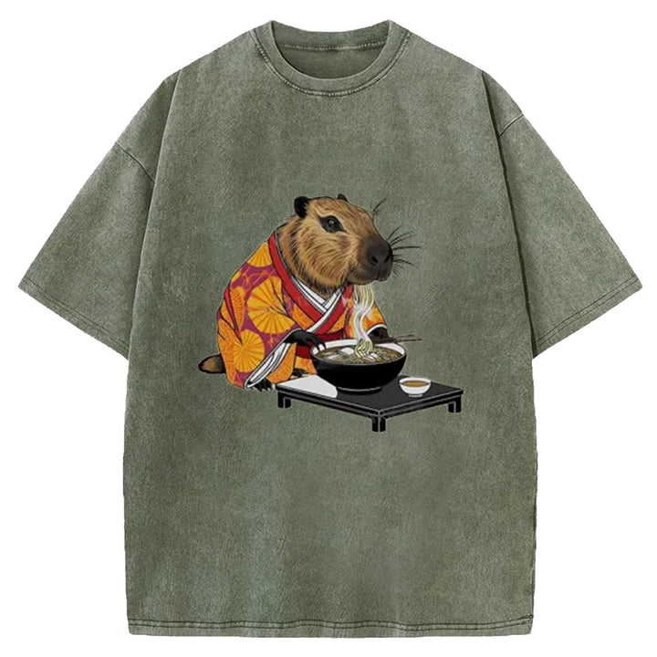 Designer Japanese Washed Crew Neck T-Shirt