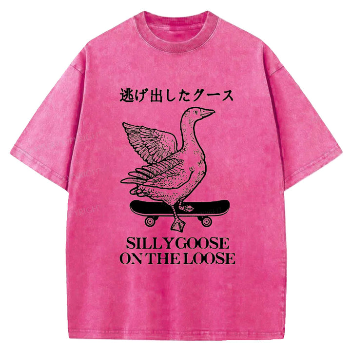 SILLYGOOSE ON THE LOOSE Washed Crew Neck T-shirt