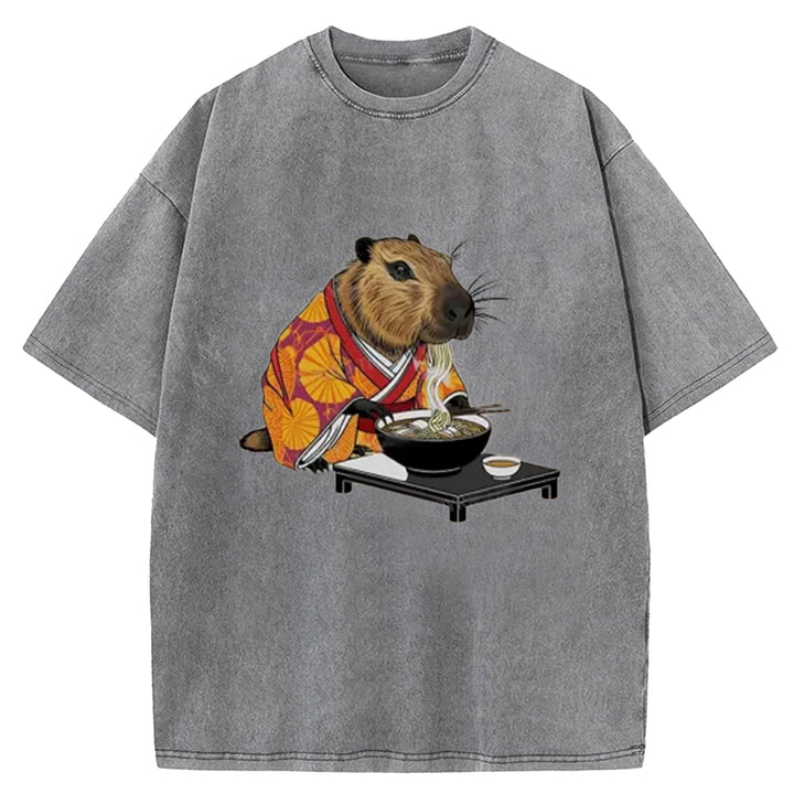 Designer Japanese Washed Crew Neck T-Shirt