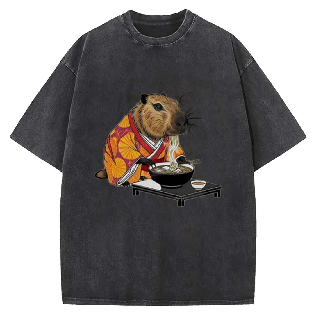 Designer Japanese Washed Crew Neck T-Shirt