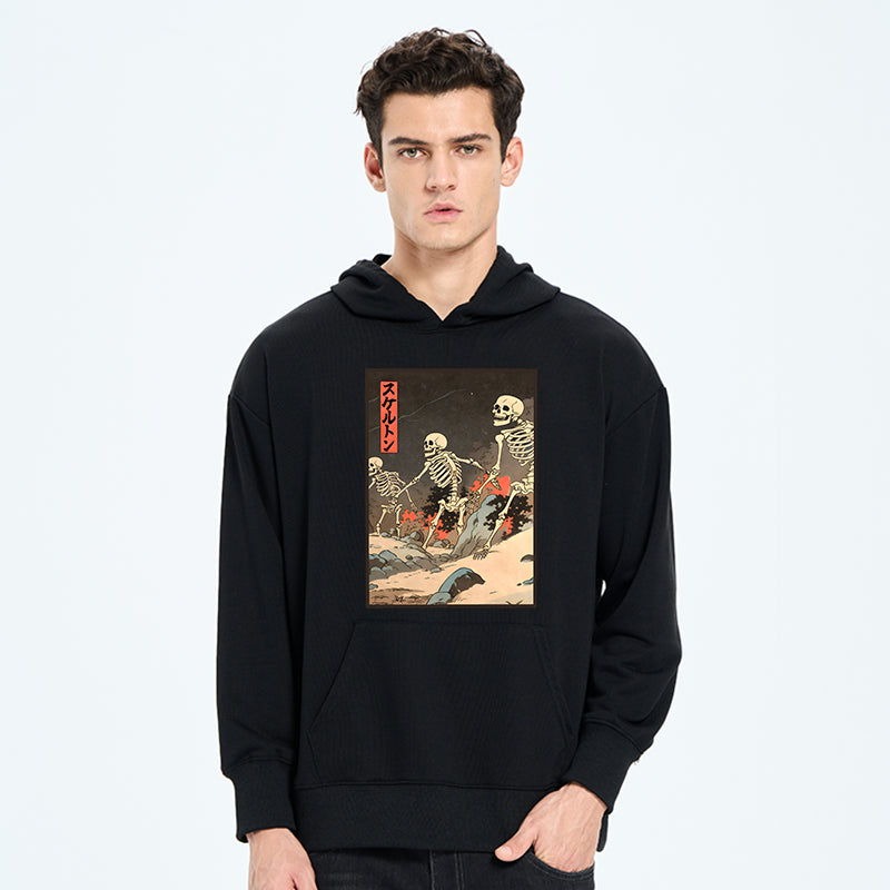Japanese Rising Skeletons Classic Hoodie