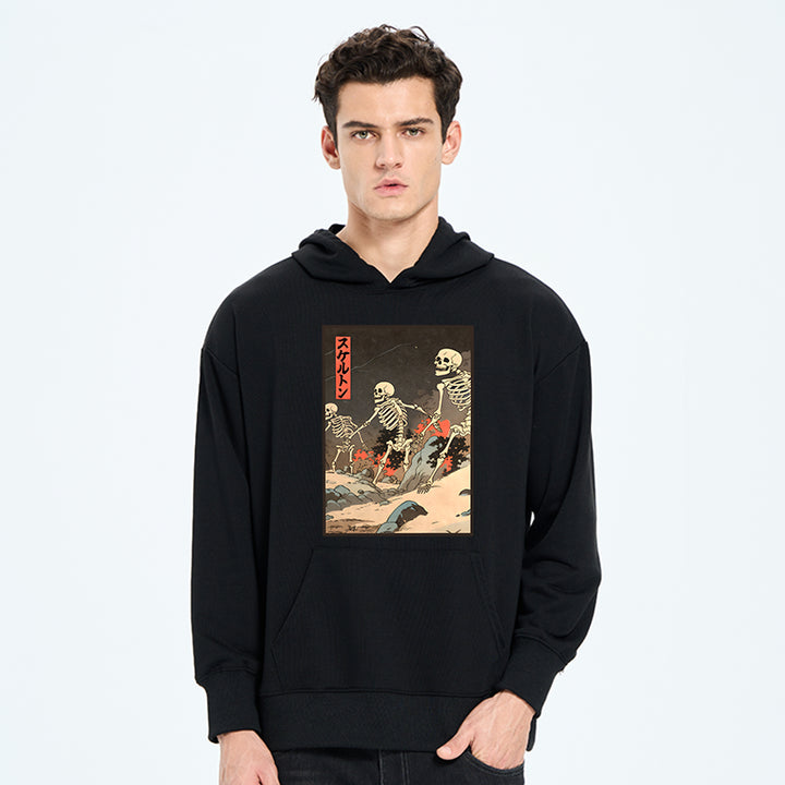 Japanese Rising Skeletons Classic Hoodie