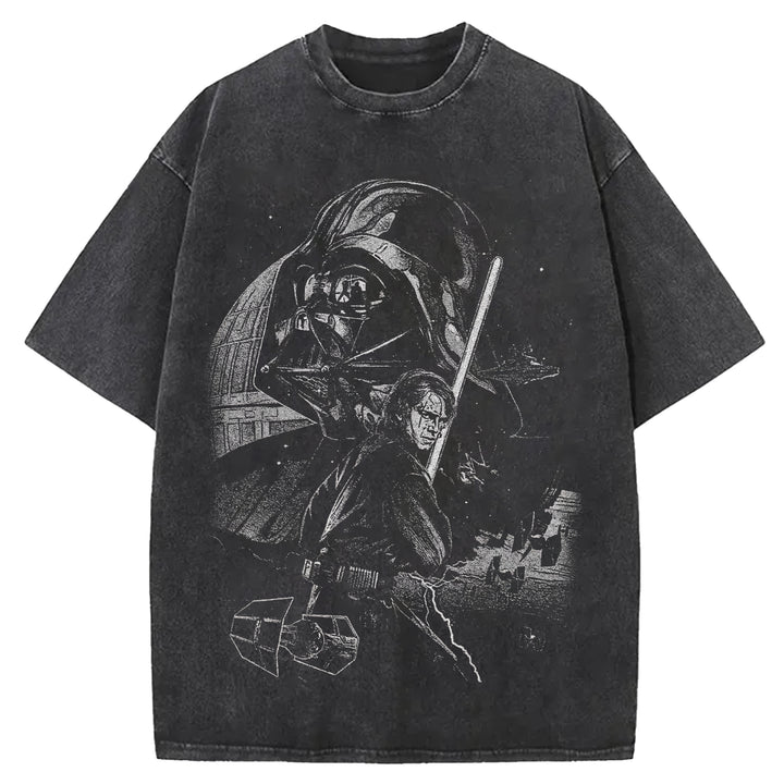 Star Wars Vintage Japanese Design Washed Crew Neck T-Shirt