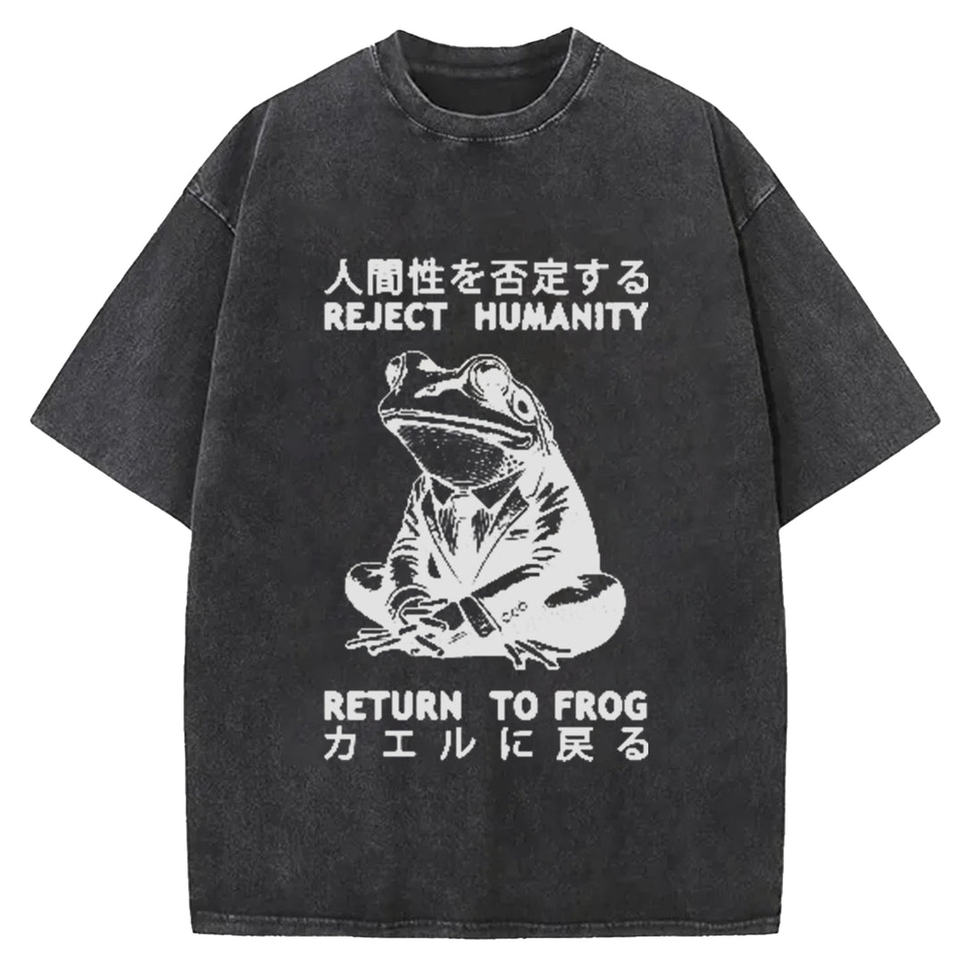 I Don't Think Therefore I Do Not Am Washed Crew Neck T-Shirt