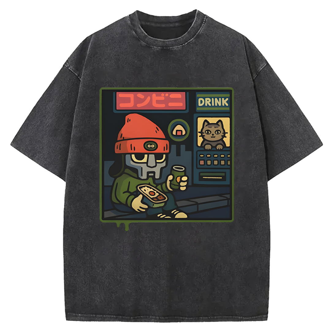 Parappa The Rapper Vintage Design Washed Crew Neck T-Shirt