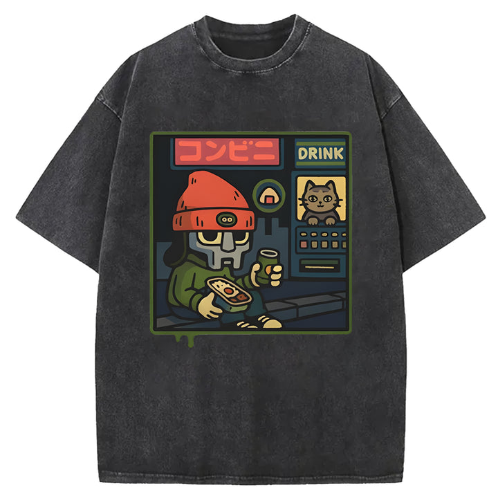 Parappa The Rapper Vintage Design Washed Crew Neck T-Shirt