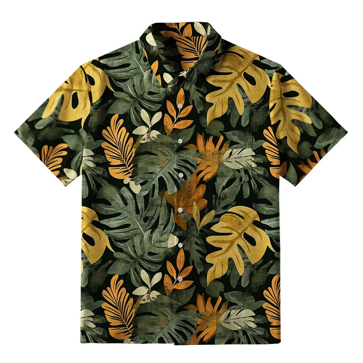 Tropical Leaf Frenzy Button-up Shirt