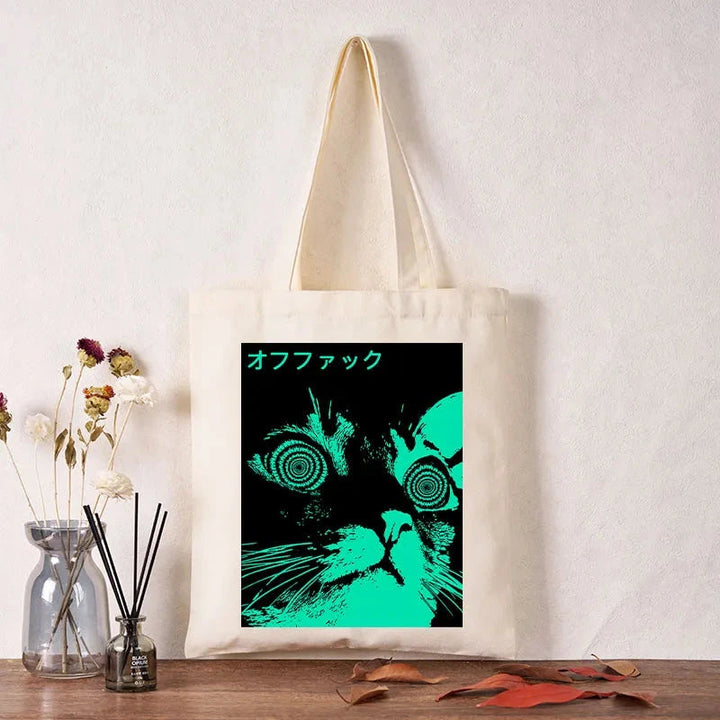 Cool Cat Japanese Tote Bag