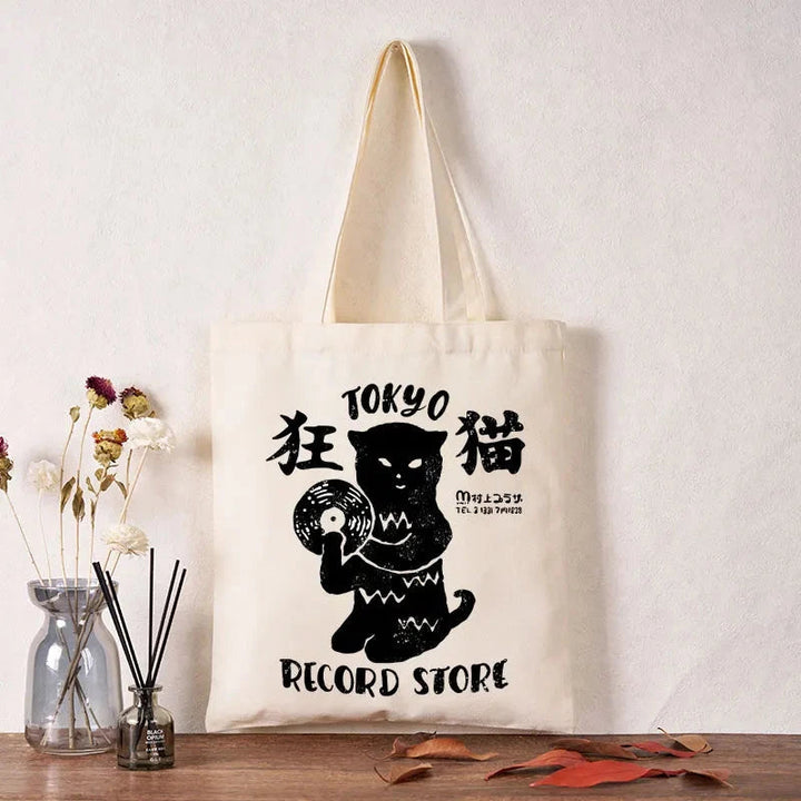Tokyo Record Store Cat CD Tote Bag