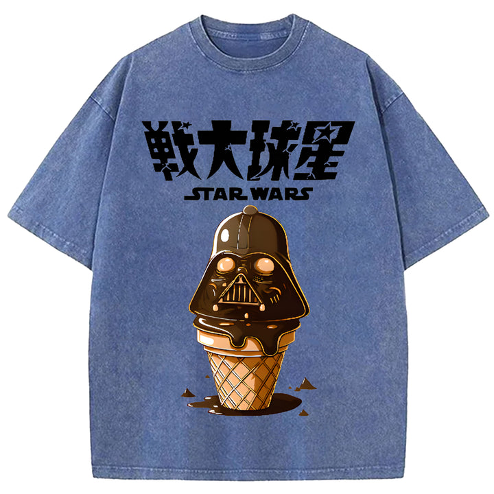 Star Wars Vintage Japanese Design Washed Crew Neck T-Shirt