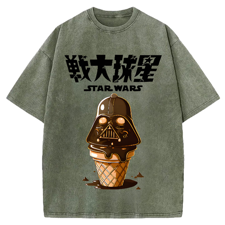 Star Wars Vintage Japanese Design Washed Crew Neck T-Shirt