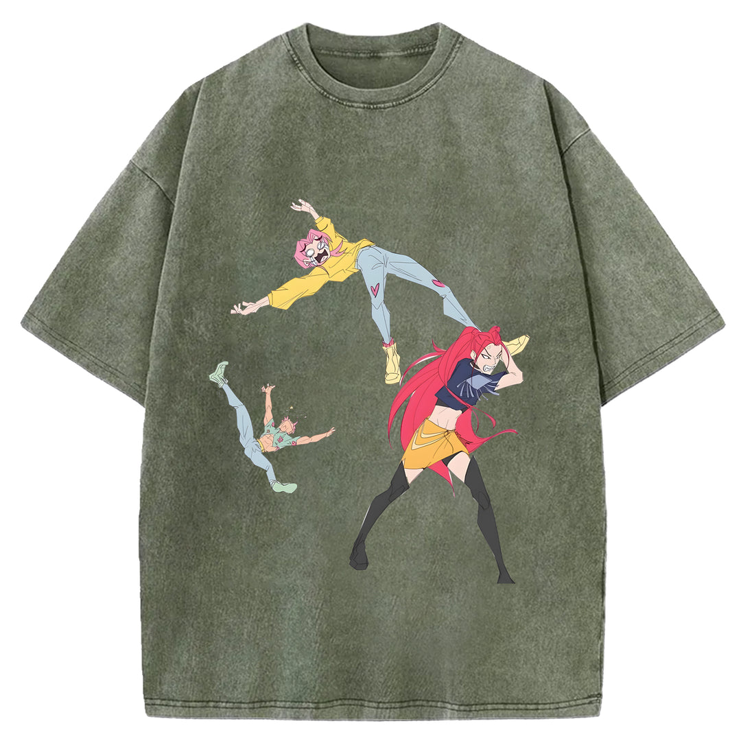 Kpop Demon Huntrix Print Retro T-shirt