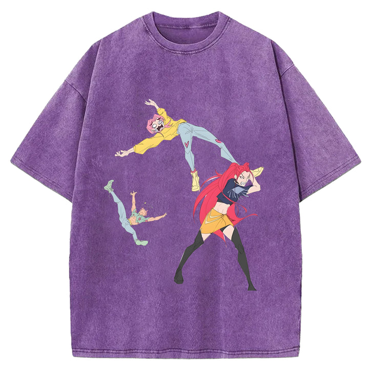 Kpop Demon Huntrix Print Retro T-shirt