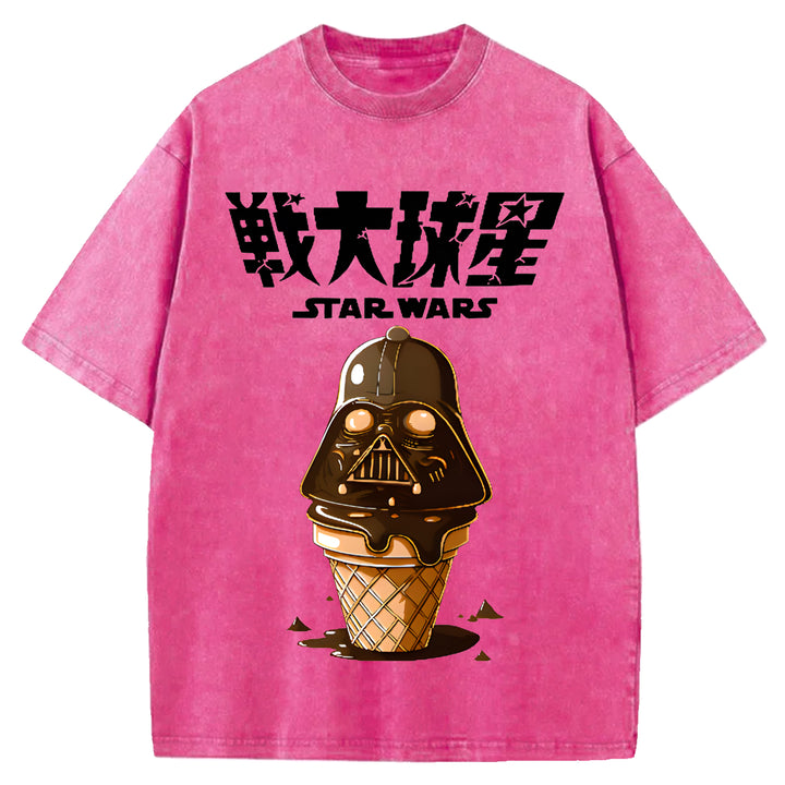 Star Wars Vintage Japanese Design Washed Crew Neck T-Shirt