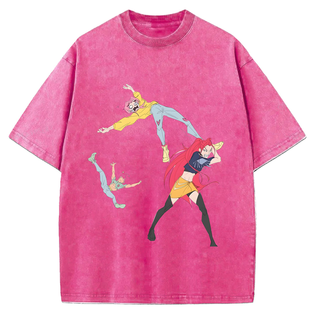Kpop Demon Huntrix Print Retro T-shirt