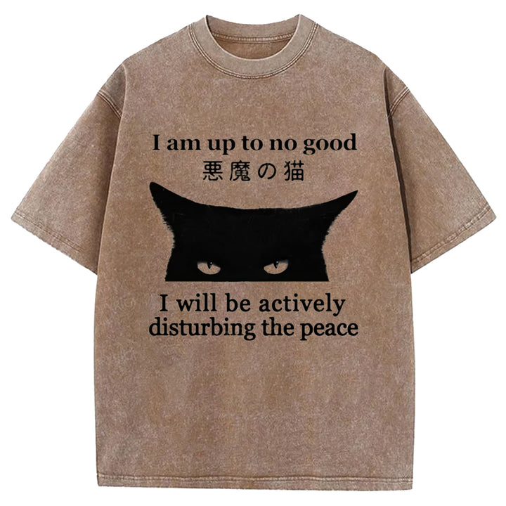 I Am up To No Good Washed Crew Neck T-shirt