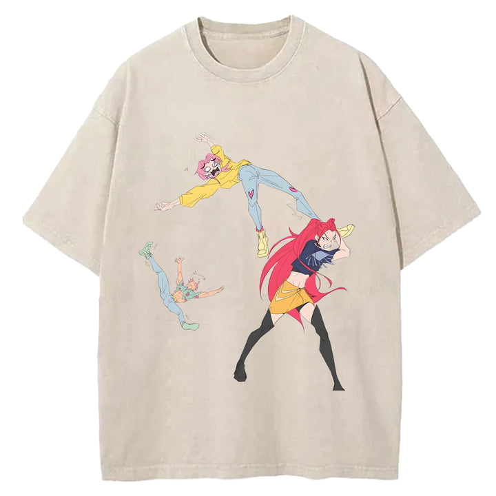 Kpop Demon Huntrix Print Retro T-shirt