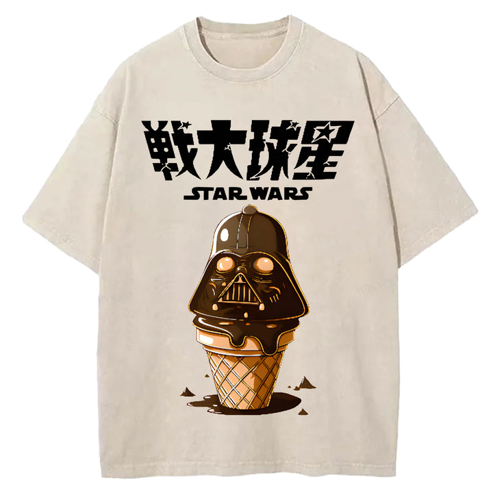 Star Wars Vintage Japanese Design Washed Crew Neck T-Shirt