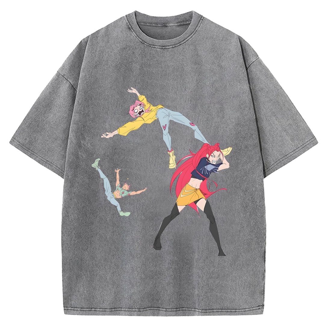 Kpop Demon Huntrix Print Retro T-shirt