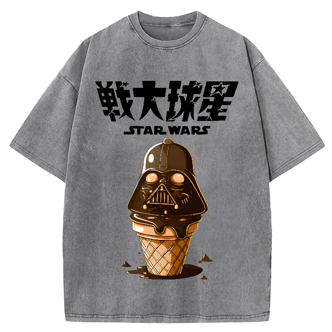 Star Wars Vintage Japanese Design Washed Crew Neck T-Shirt