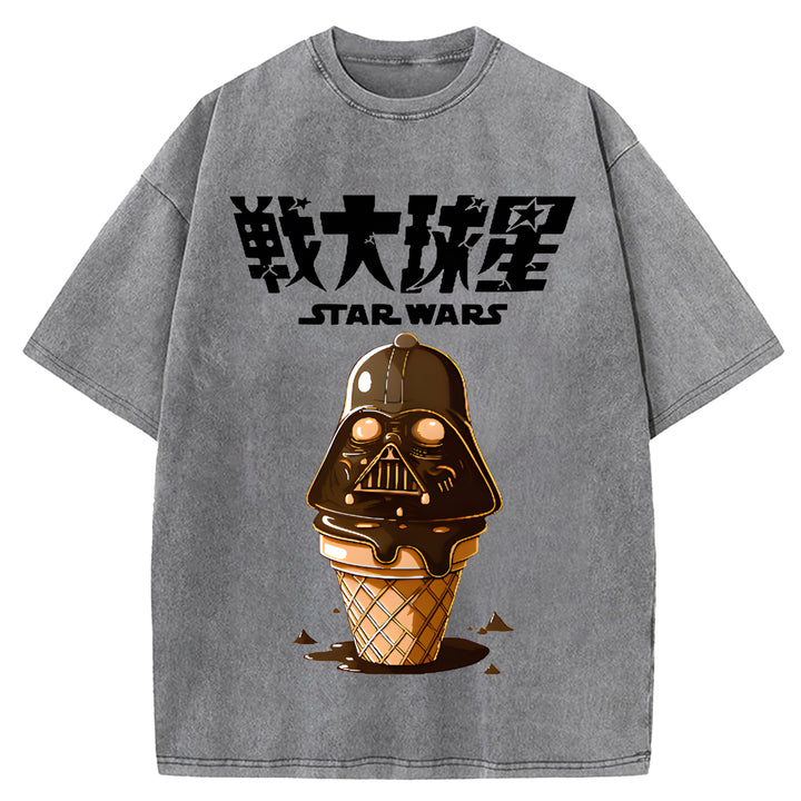 Star Wars Vintage Japanese Design Washed Crew Neck T-Shirt