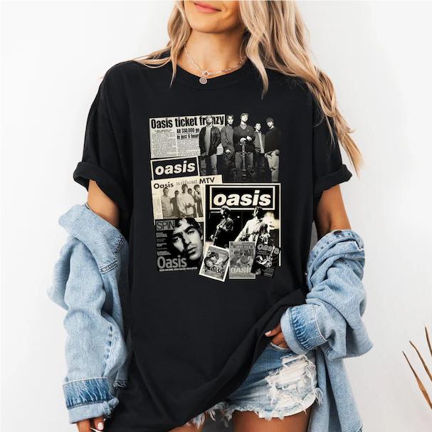 90s Oasis Band Music Fan Gift Crew Neck T-shirt