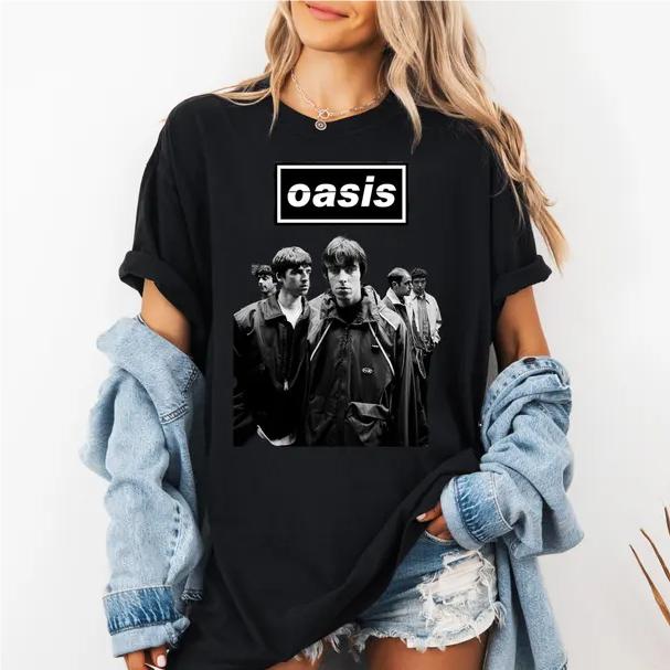 90s Oasis Band Music Fan Gift Crew Neck T-shirt