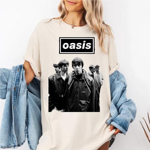 90s Oasis Band Music Fan Gift Crew Neck T-shirt