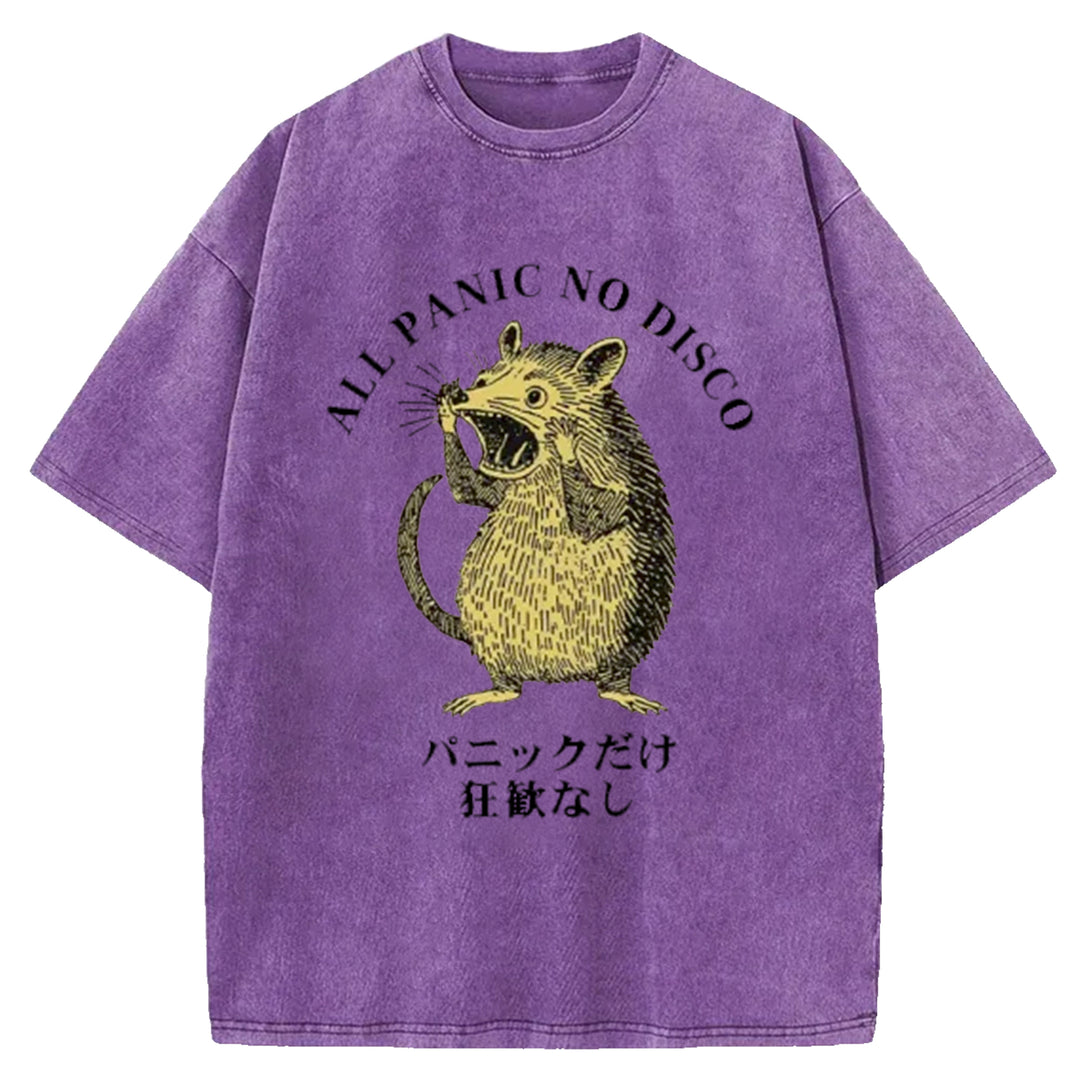All Panic No Disco Washed Crew Neck T-Shirt