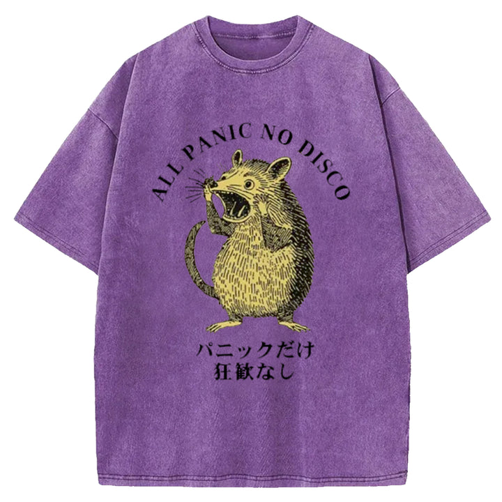 All Panic No Disco Washed Crew Neck T-Shirt