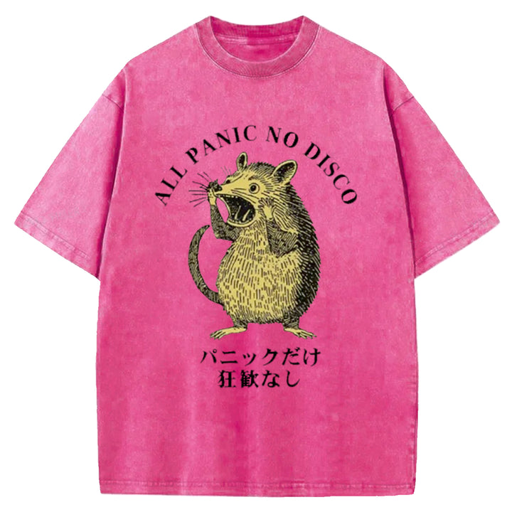 All Panic No Disco Washed Crew Neck T-Shirt