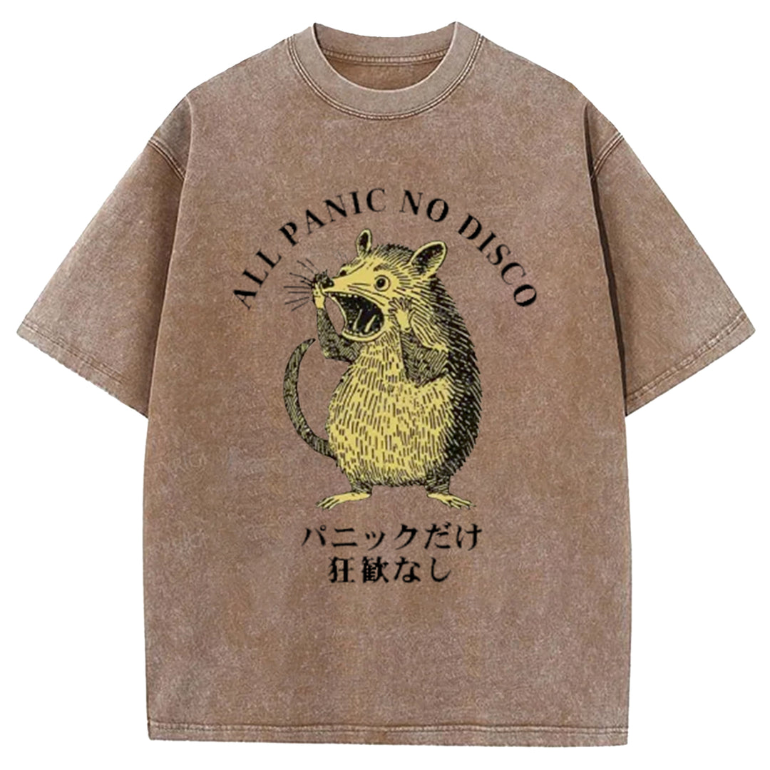 All Panic No Disco Washed Crew Neck T-Shirt