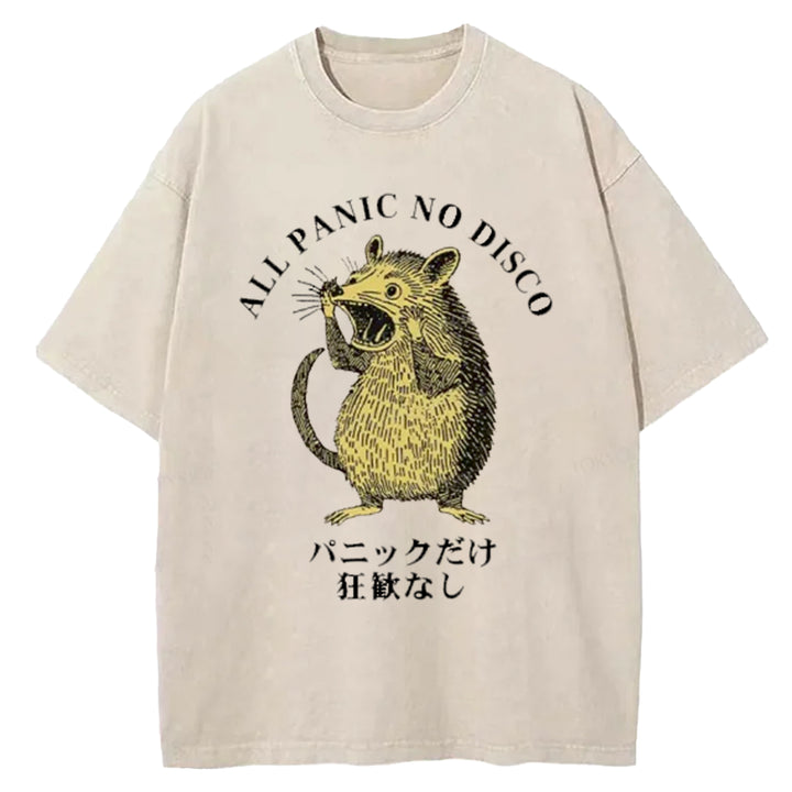 All Panic No Disco Washed Crew Neck T-Shirt