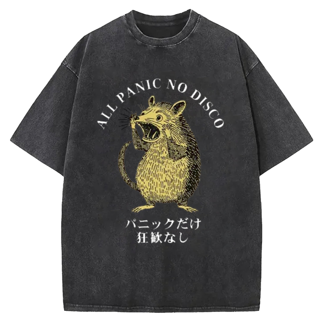 All Panic No Disco Washed Crew Neck T-Shirt