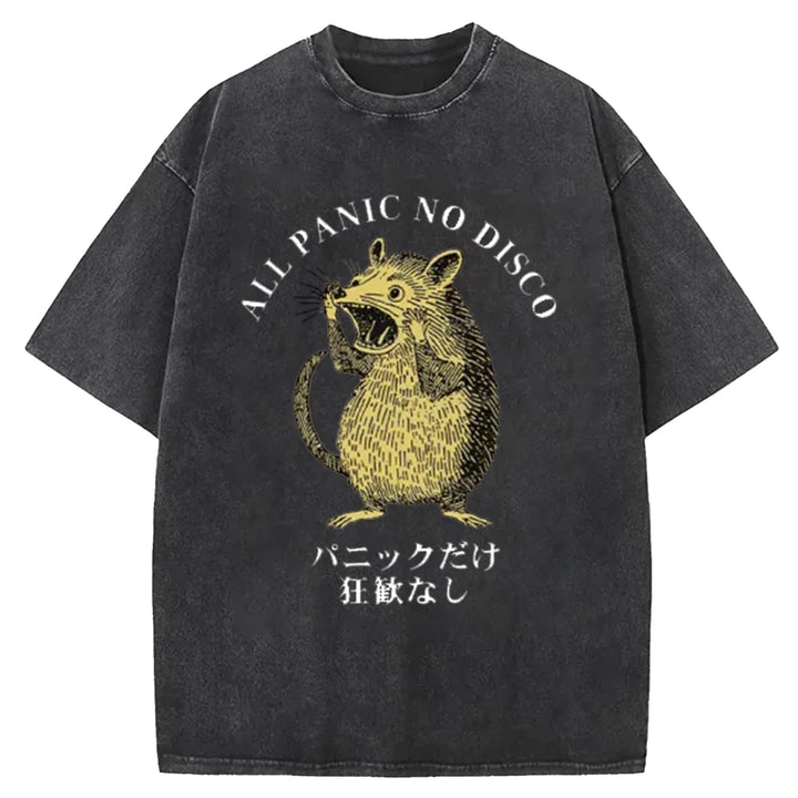 All Panic No Disco Washed Crew Neck T-Shirt